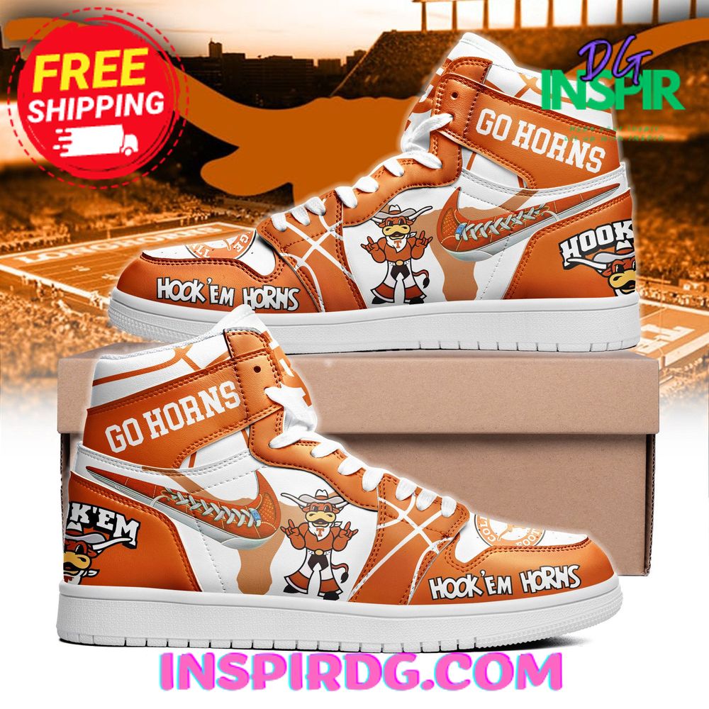 Ideafootwear Hookem College Football AJ1 High Sneakers Shoes For Men And Women 1