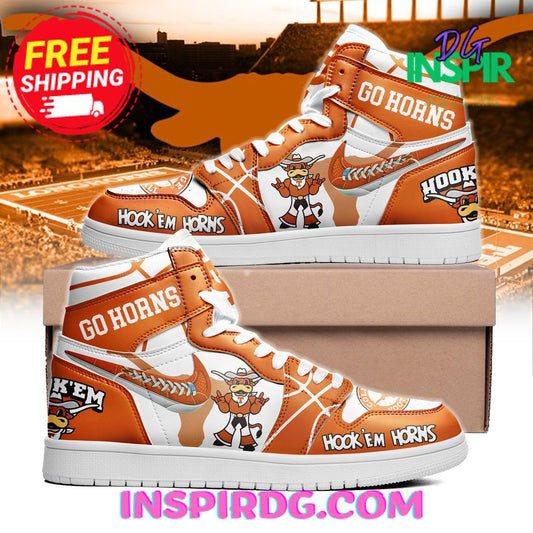 Ideafootwear Hookem College Football AJ1 High Sneakers Shoes For Men And Women 1