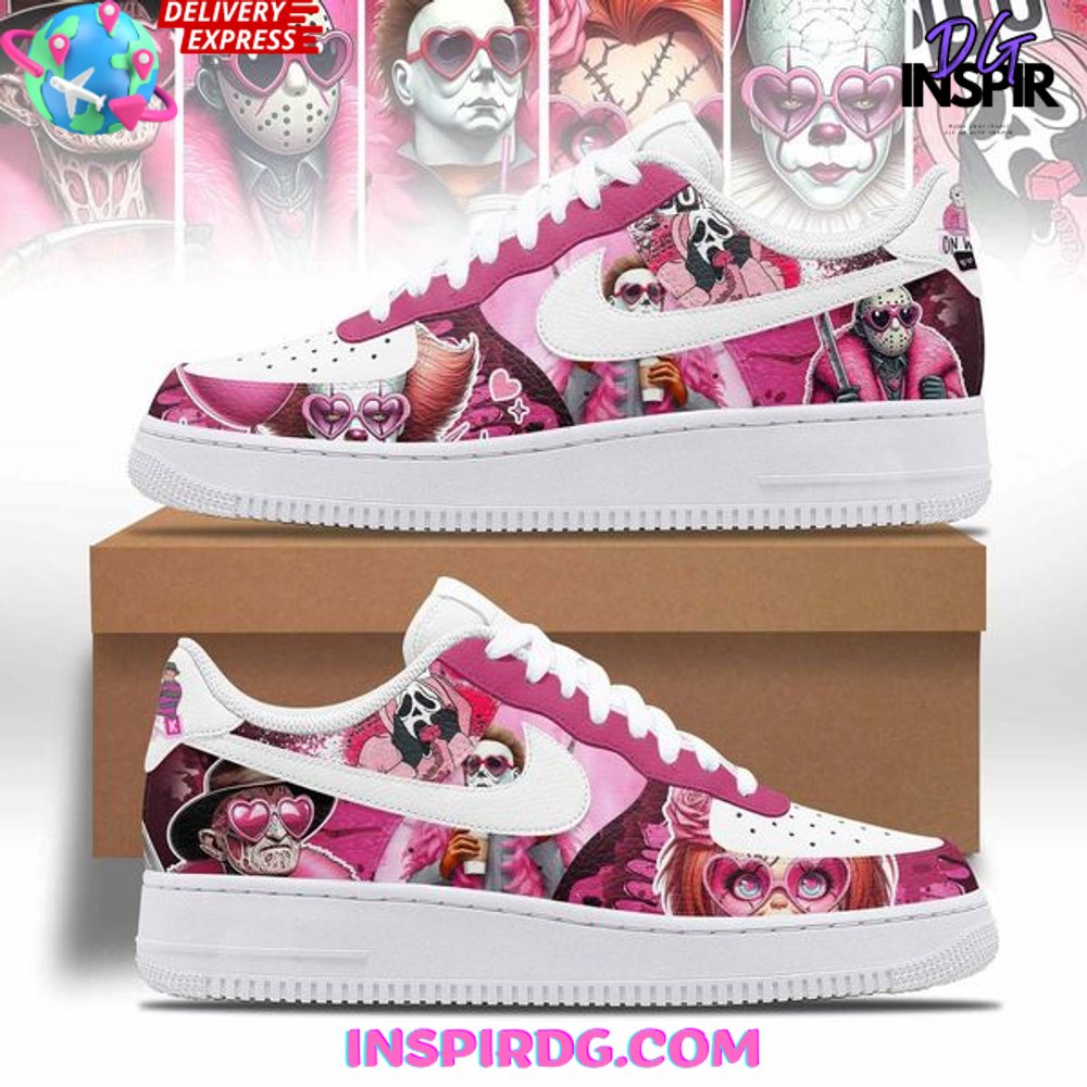 Ideafootwear Horror Film Pink Air Low-Top Sneakers Shoes For Men And Women 1