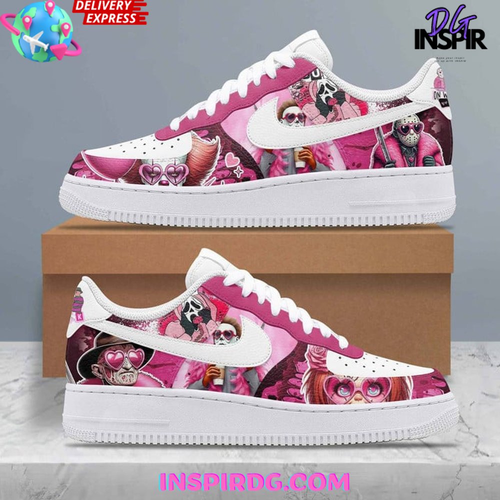 Ideafootwear Horror Film Pink Air Low-Top Sneakers Shoes For Men And Women 1