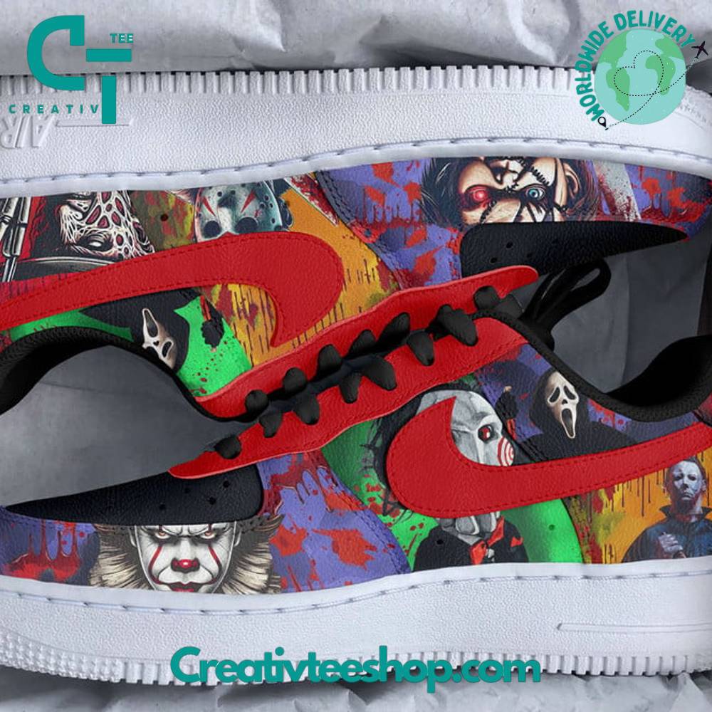 Ideafootwear Horror Movie Characters  Air Low-Top Sneakers Shoes For Men And Women 1