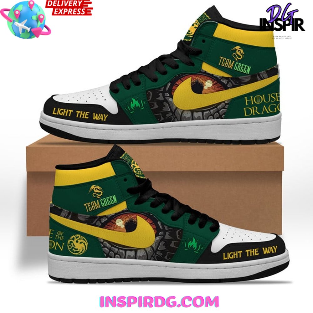 Ideafootwear House Of The Dragon Team Green AJ1 High Sneakers Shoes For Men And Women 1