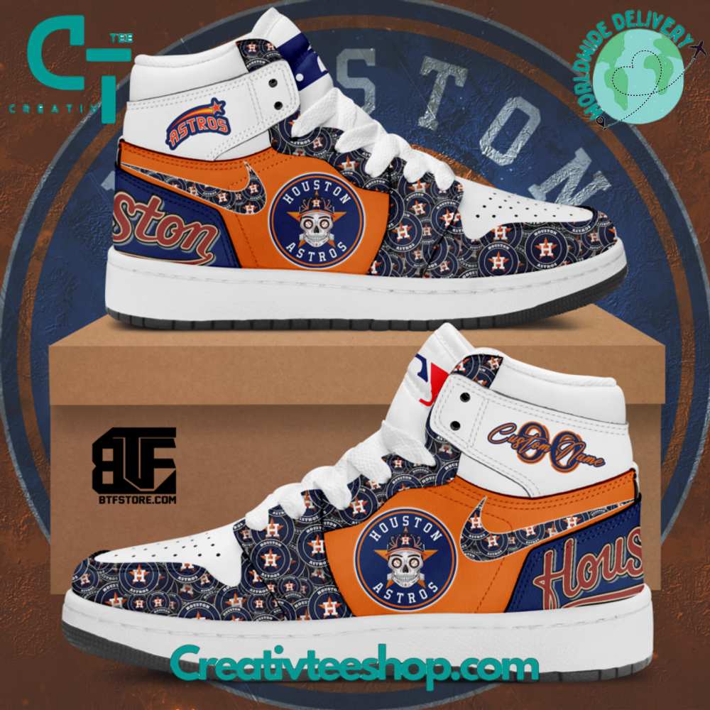 Ideafootwear Houston Astros AJ1 High Sneakers Shoes For Men And Women 6