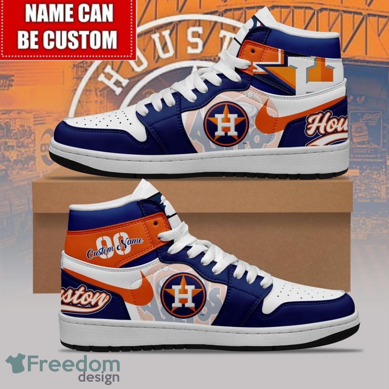 Ideafootwear Houston Astros AJ1 High Sneakers Shoes For Men And Women 1