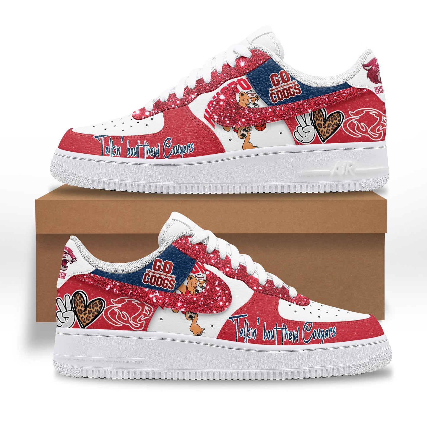Ideafootwear Houston Cougars Air Low-Top Sneakers Shoes For Men And Women 1