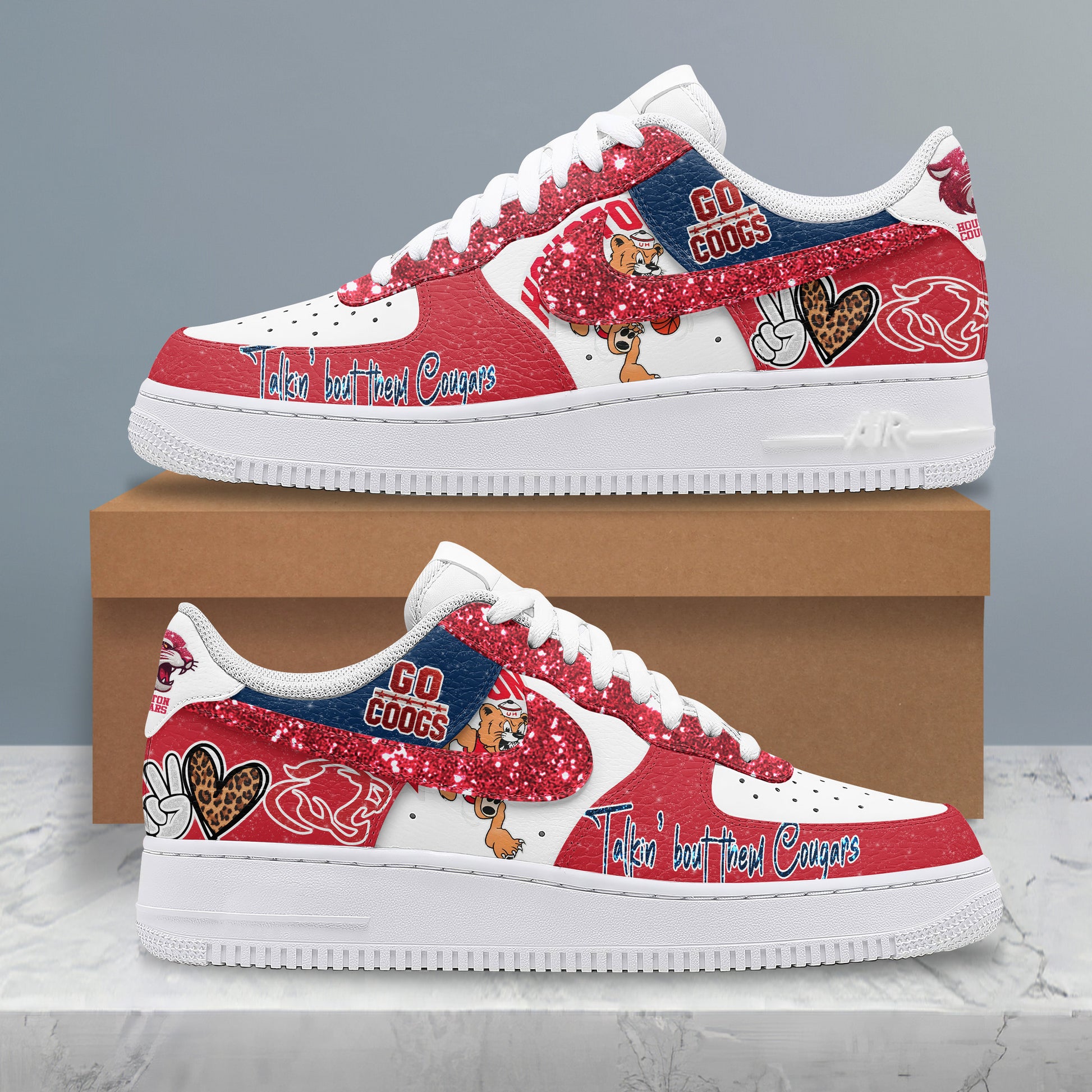 Ideafootwear Houston Cougars Air Low-Top Sneakers Shoes For Men And Women 1