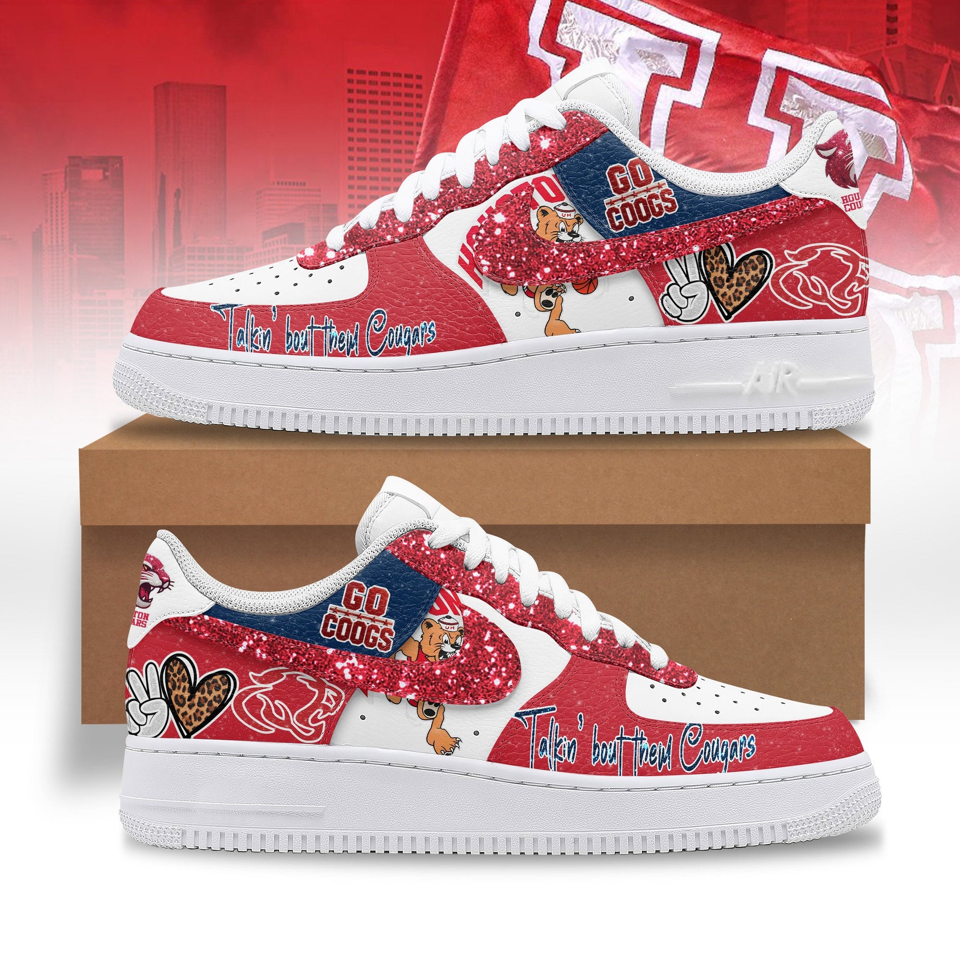 Ideafootwear Houston Cougars Air Low-Top Sneakers Shoes For Men And Women 1