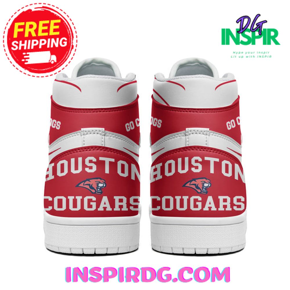 Ideafootwear Houston Cougars AJ1 High Sneakers Shoes For Men And Women 3