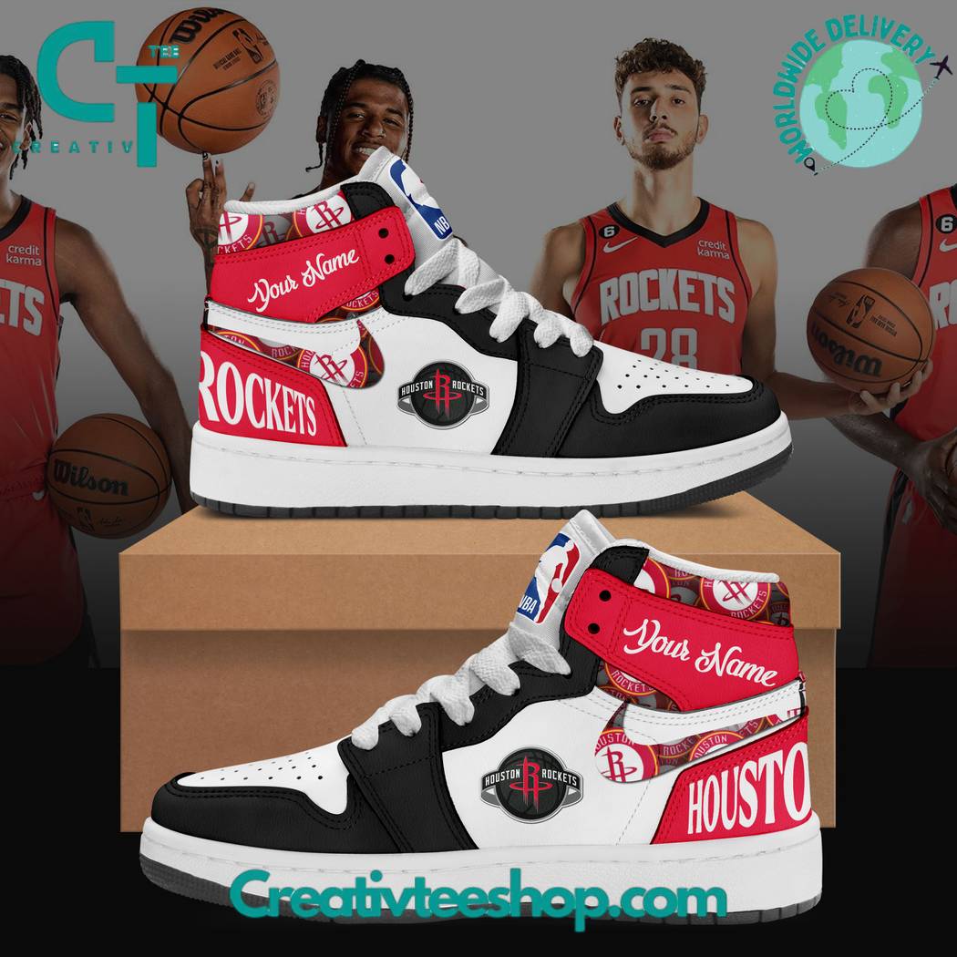 Ideafootwear Houston Rockets AJ1 High Sneakers Shoes For Men And Women 2