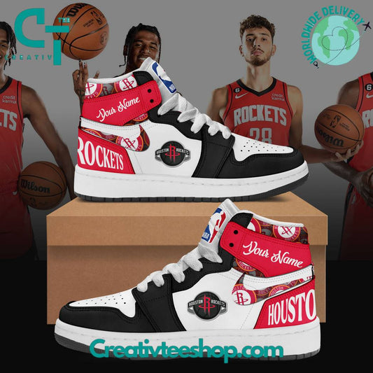 Ideafootwear Houston Rockets AJ1 High Sneakers Shoes For Men And Women 2