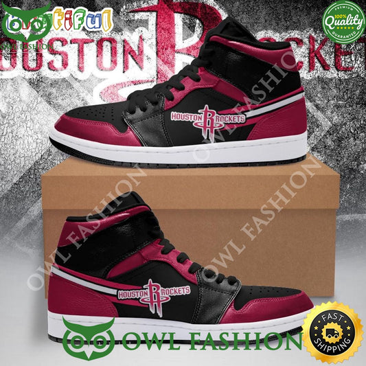 Ideafootwear Houston Rockets AJ1 High Sneakers Shoes For Men And Women 4