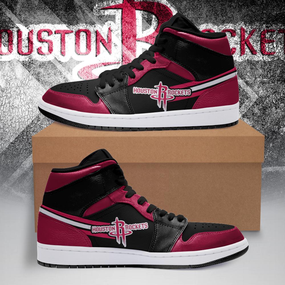 Ideafootwear Houston Rockets NBA AJ1 High Sneakers Shoes For Men And Women 10