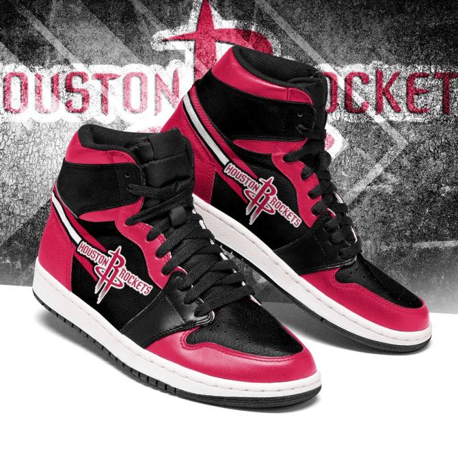 Ideafootwear Houston Rockets NBA AJ1 High Sneakers Shoes For Men And Women 2