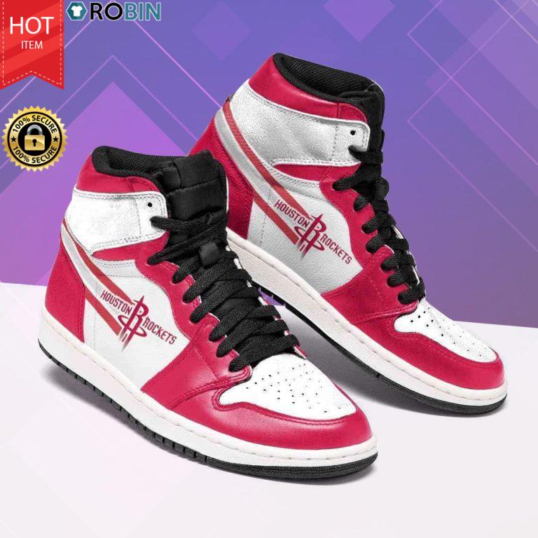 Ideafootwear Houston Rockets NBA AJ1 High Sneakers Shoes For Men And Women 6