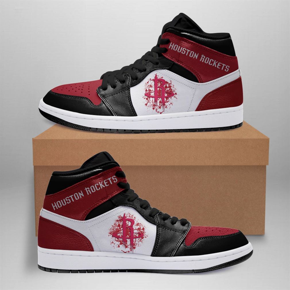 Ideafootwear Houston Rockets NBA AJ1 High Sneakers Shoes For Men And Women 4