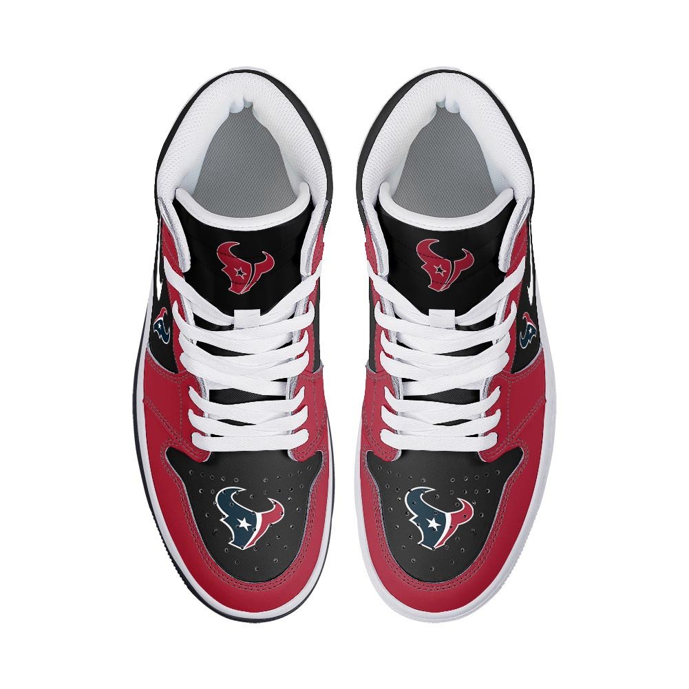 Ideafootwear Houston Texans AJ1 High Sneakers Shoes For Men And Women 9