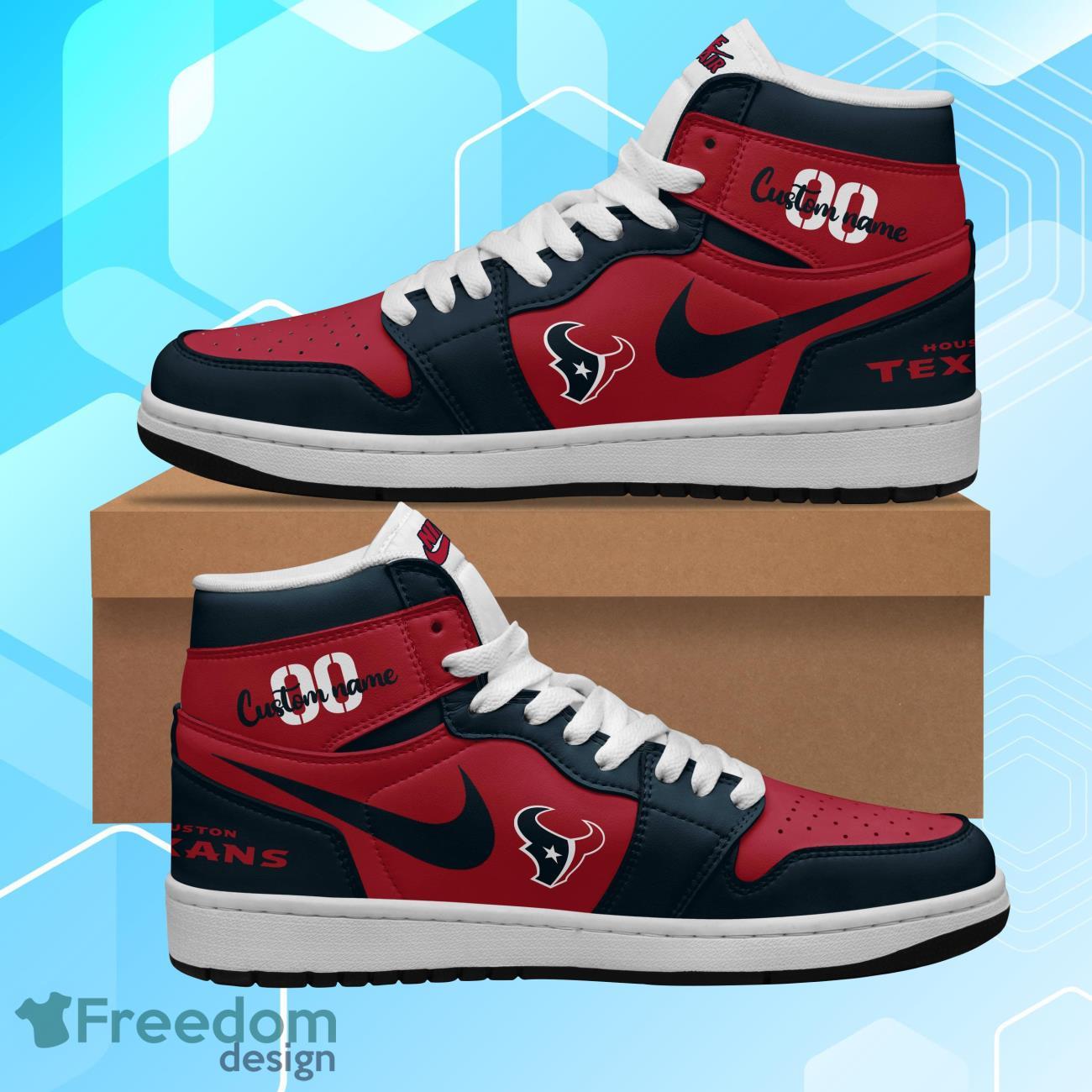 Ideafootwear Houston Texans AJ1 High Sneakers Shoes For Men And Women 1