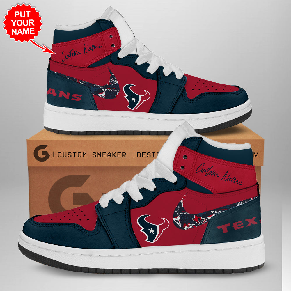 Ideafootwear Houston Texans AJ1 High Sneakers Shoes For Men And Women 6