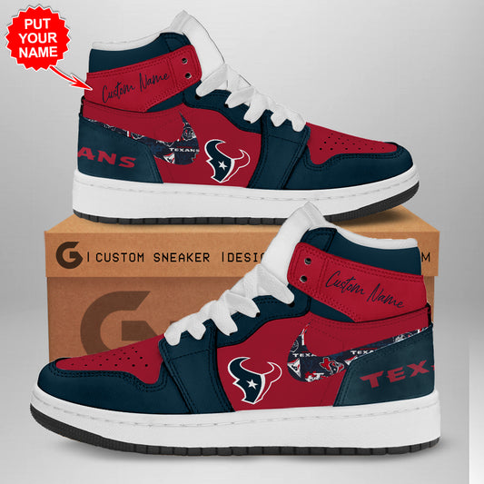Ideafootwear Houston Texans AJ1 High Sneakers Shoes For Men And Women 6