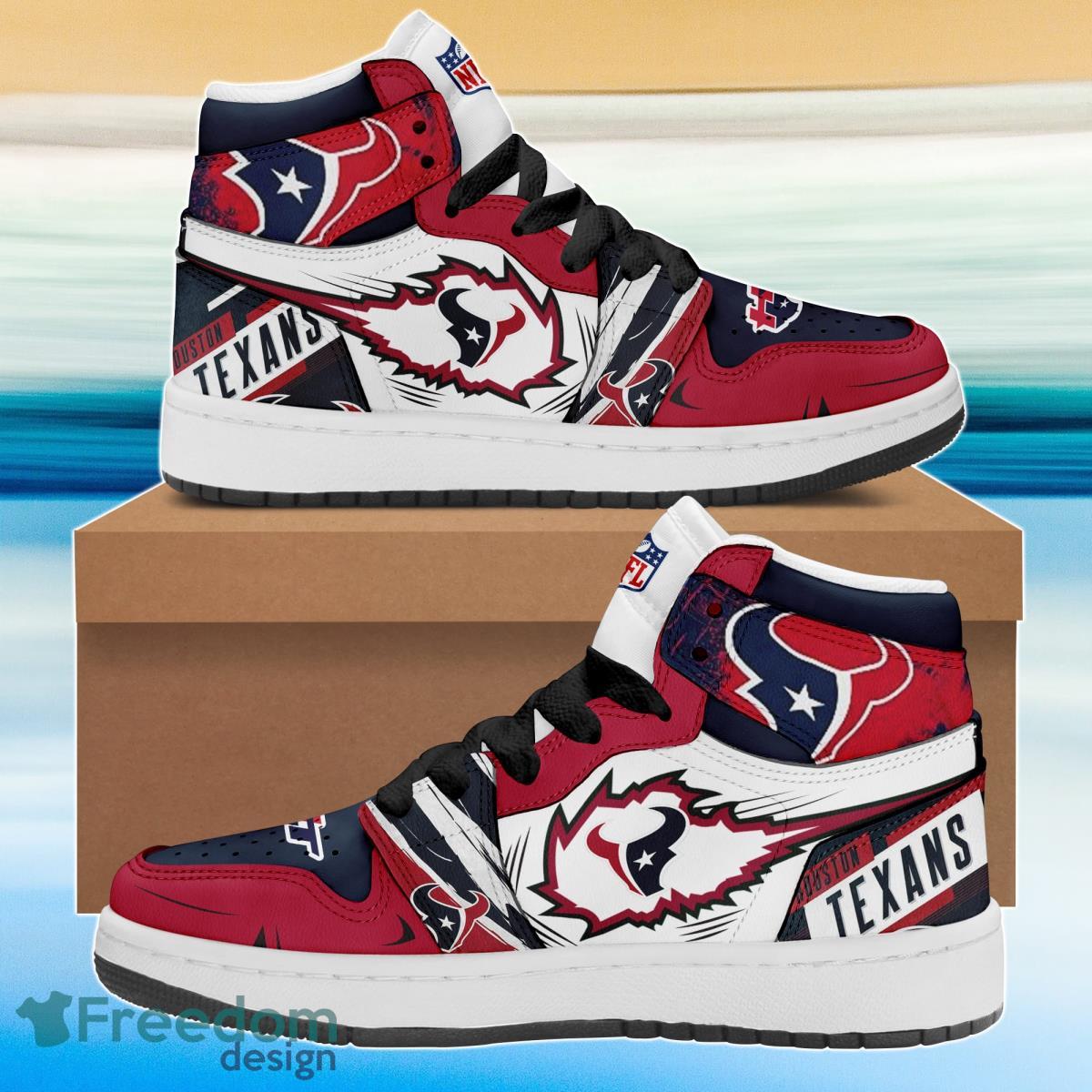 Ideafootwear Houston Texans AJ1 High Sneakers Shoes For Men And Women 12