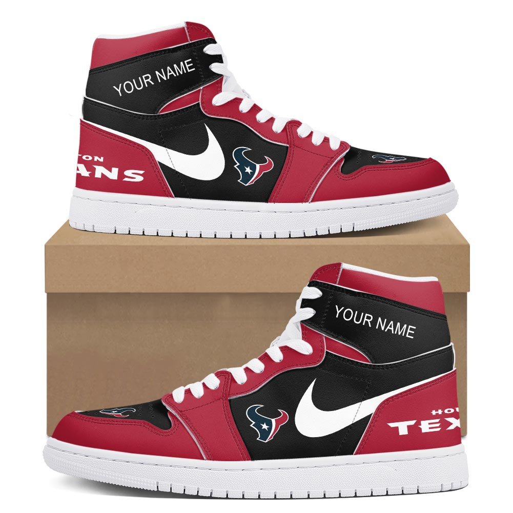 Ideafootwear Houston Texans AJ1 High Sneakers Shoes For Men And Women 9