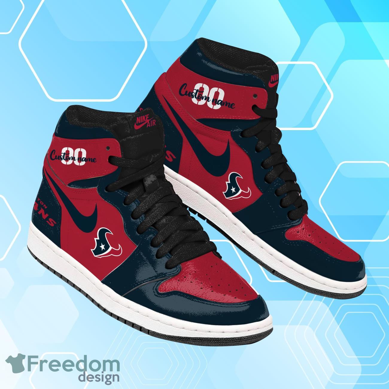 Ideafootwear Houston Texans AJ1 High Sneakers Shoes For Men And Women 2