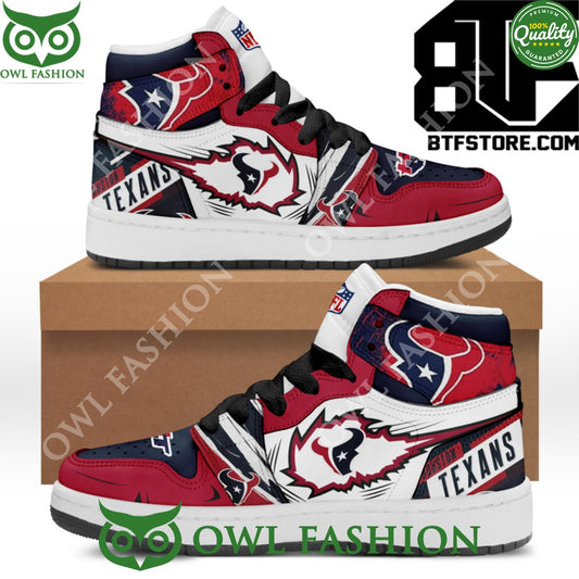 Ideafootwear Houston Texans AJ1 High Sneakers Shoes For Men And Women 14