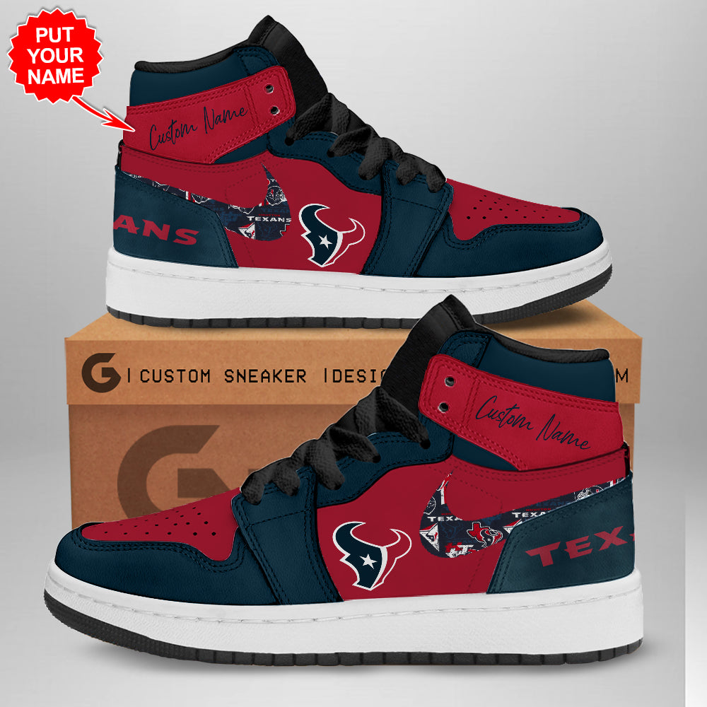 Ideafootwear Houston Texans AJ1 High Sneakers Shoes For Men And Women 5
