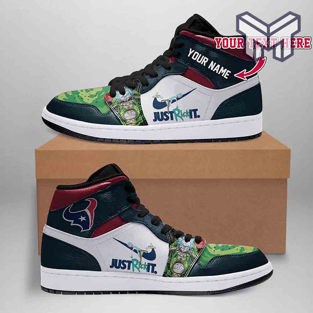 Ideafootwear Houston Texans AJ1 High Sneakers Shoes For Men And Women 4