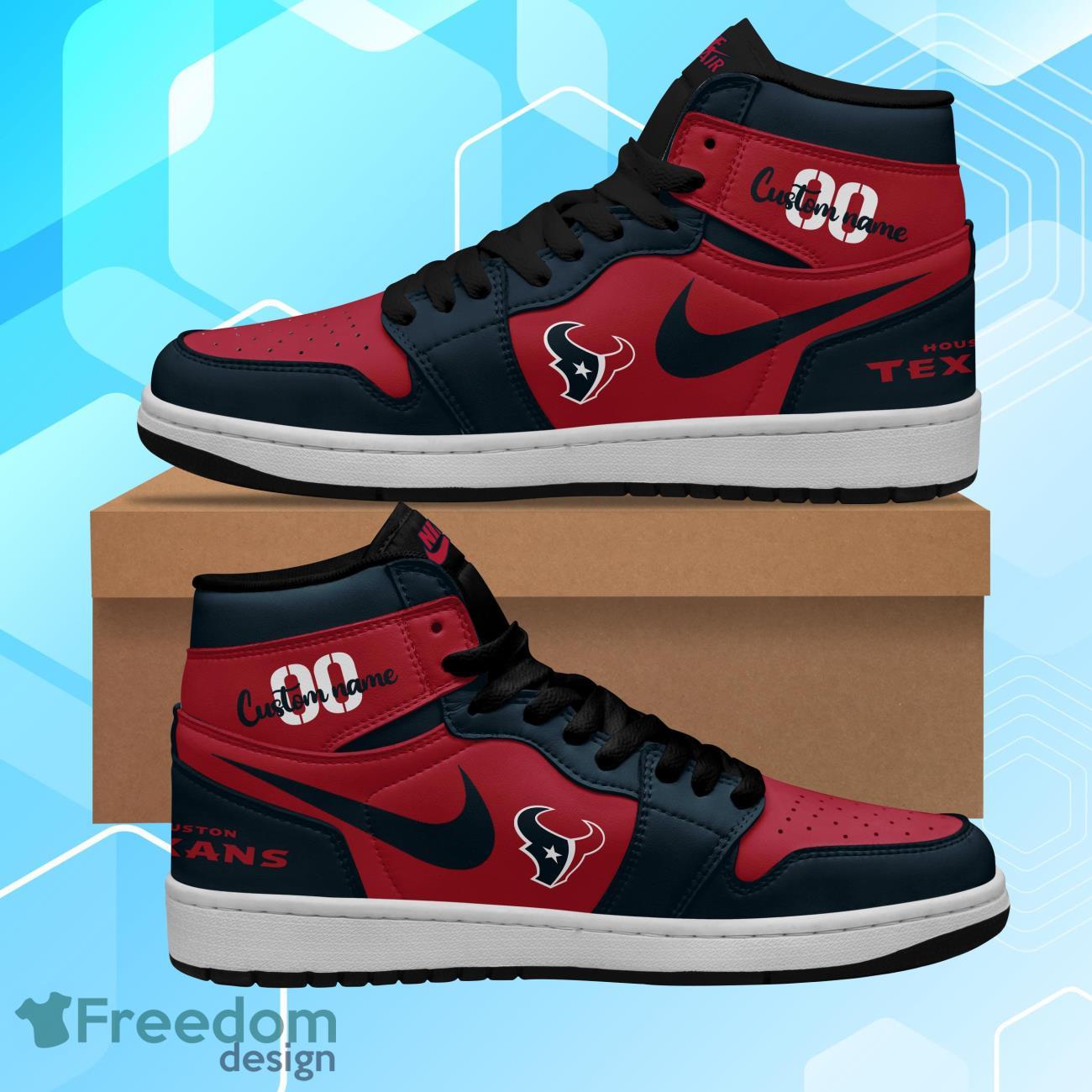 Ideafootwear Houston Texans AJ1 High Sneakers Shoes For Men And Women 2