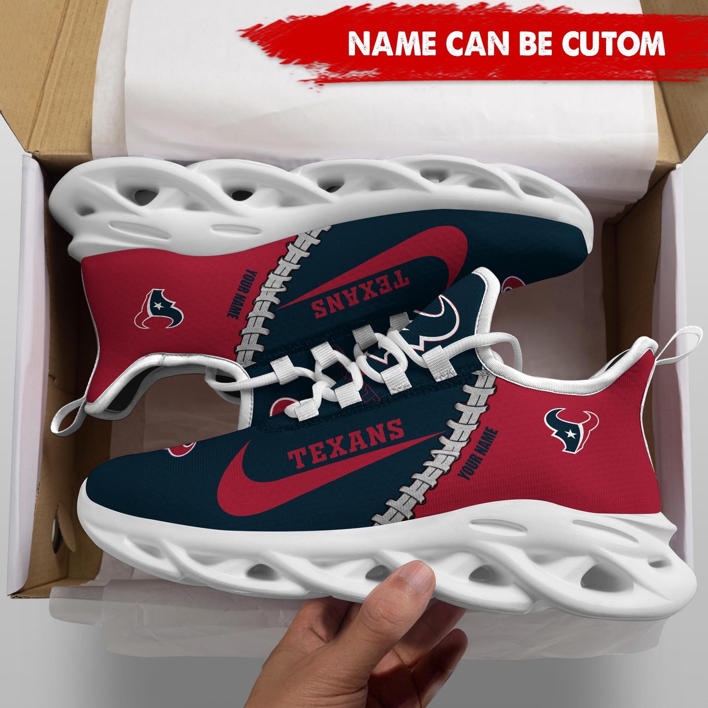 Ideafootwear Houston Texans Max Soul Shoes Sneakers For Men And Women 5