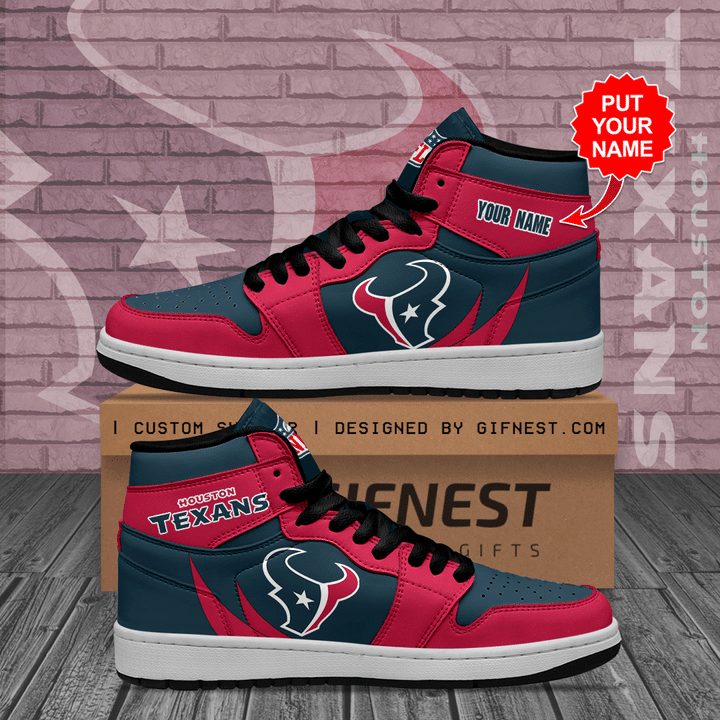 Ideafootwear Houston Texans NFL AJ1 High Sneakers Shoes For Men And Women 9
