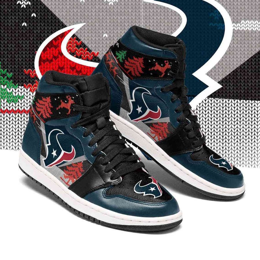 Ideafootwear Houston Texans NFL AJ1 High Sneakers Shoes For Men And Women 4