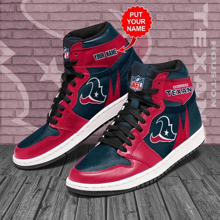 Ideafootwear Houston Texans NFL AJ1 High Sneakers Shoes For Men And Women 9