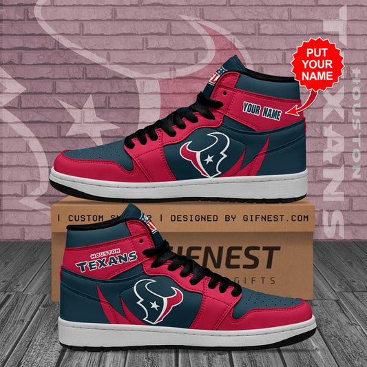Ideafootwear Houston Texans NFL AJ1 High Sneakers Shoes For Men And Women 5