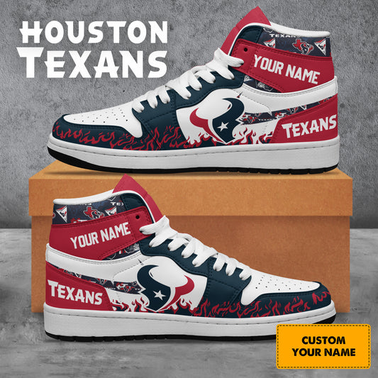 Ideafootwear Houston Texans AJ1 High Sneakers Shoes For Men And Women 15