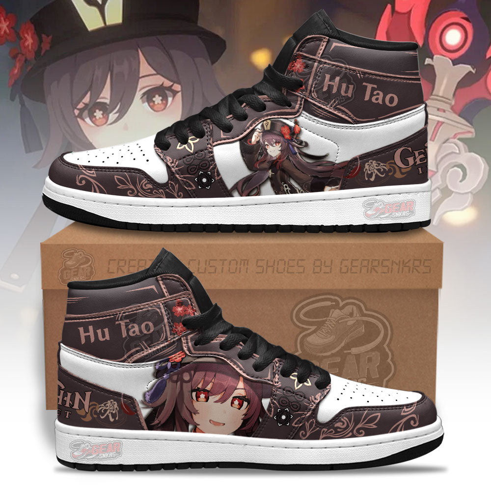 Ideafootwear Hu Tao Genshin Impact AJ1 High Sneakers Shoes For Men And Women 1