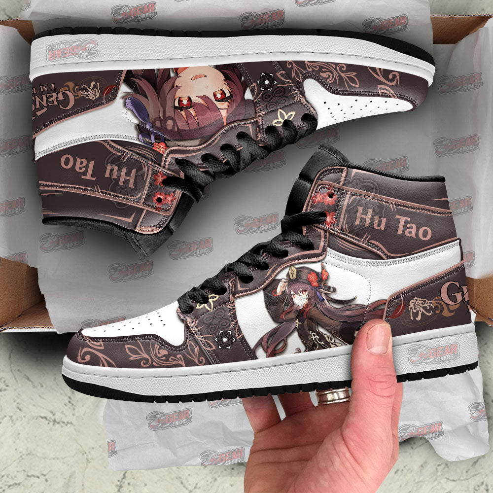 Ideafootwear Hu Tao Genshin Impact AJ1 High Sneakers Shoes For Men And Women 1