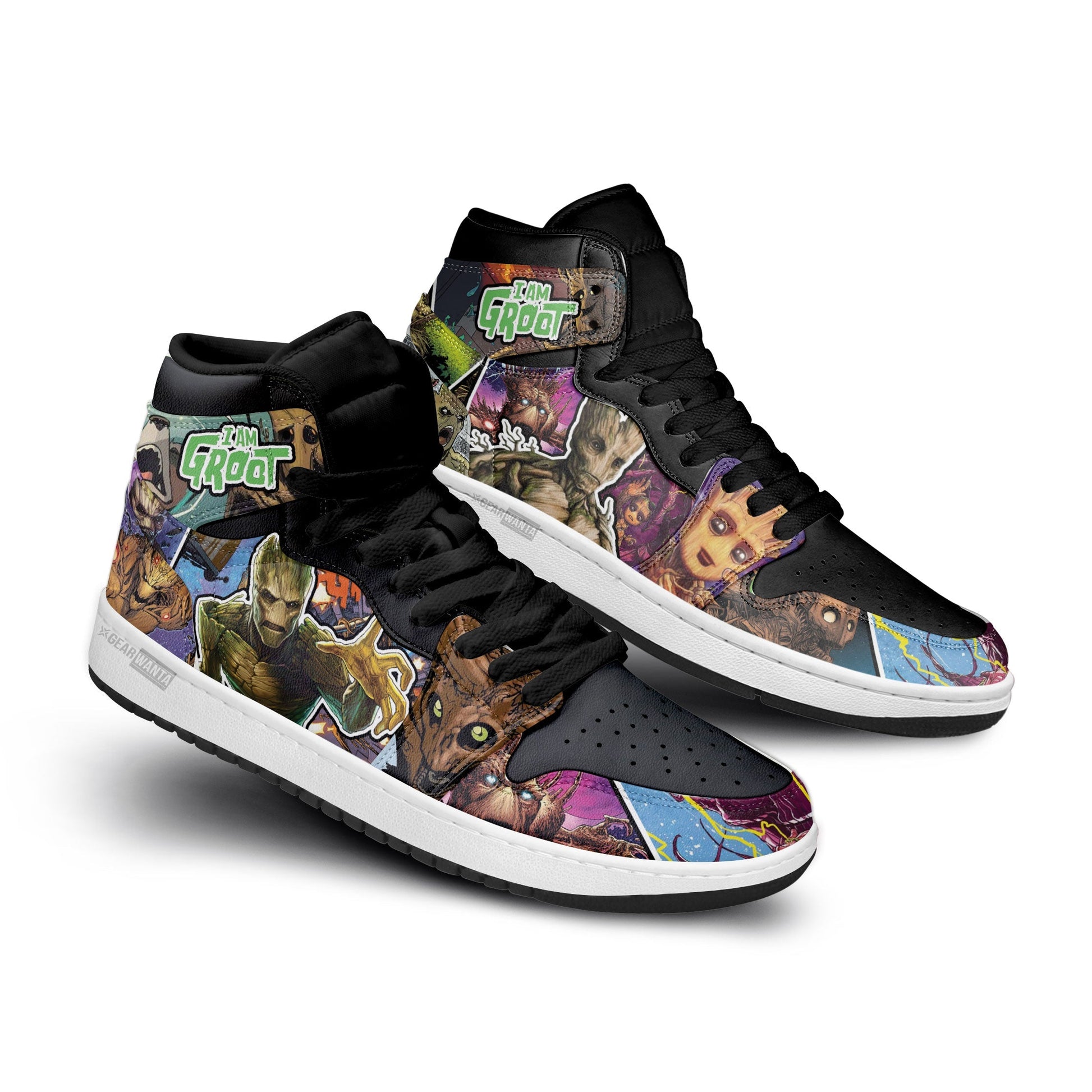 Ideafootwear I Am Groot AJ1 High Sneakers Shoes For Men And Women 1