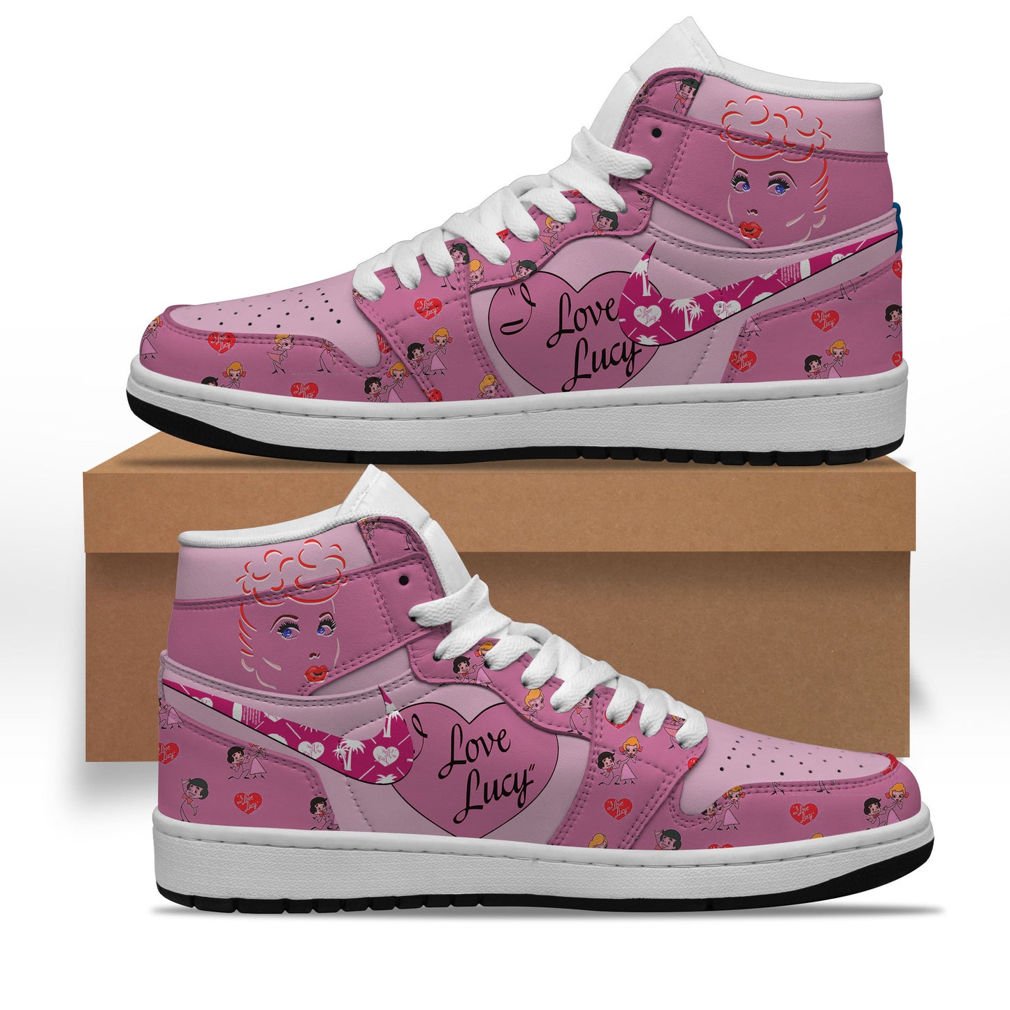 Ideafootwear I Love Lucy AJ1 High Sneakers Shoes For Men And Women 1