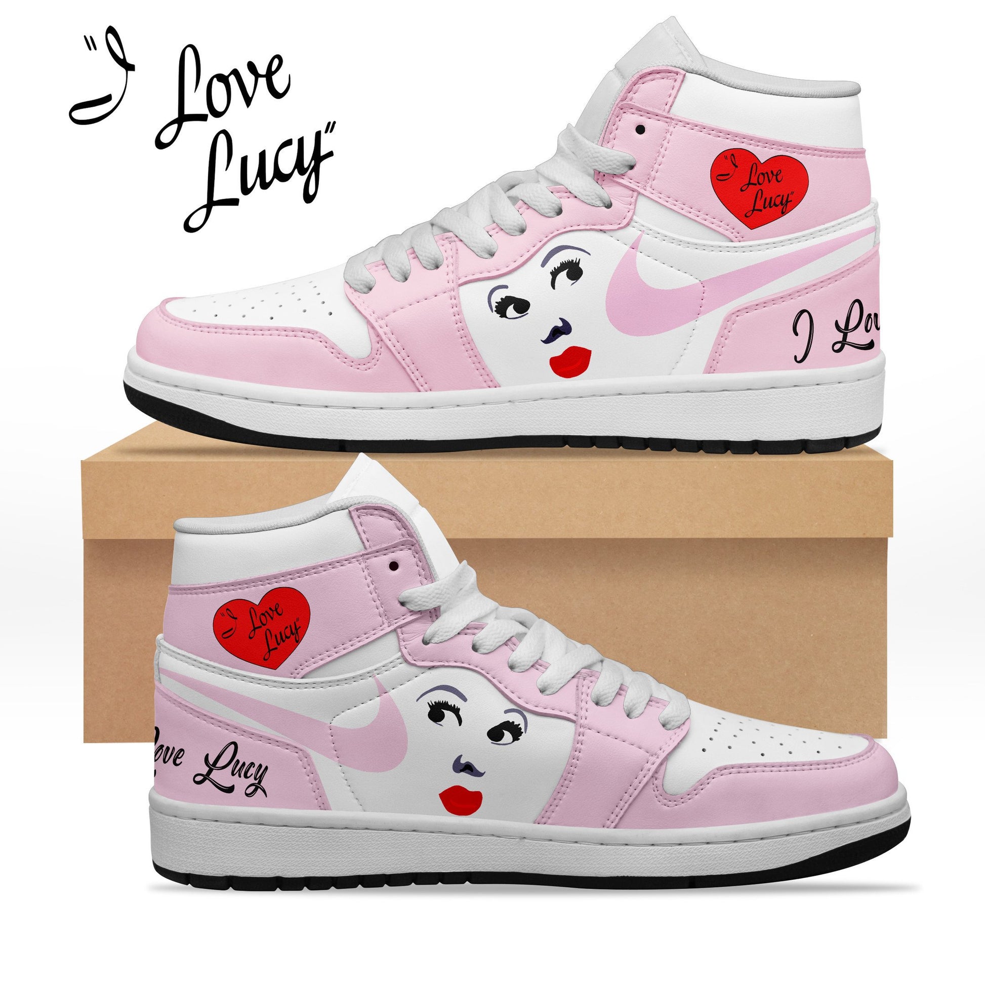 Ideafootwear I Love Lucy AJ1 High Sneakers Shoes For Men And Women 2