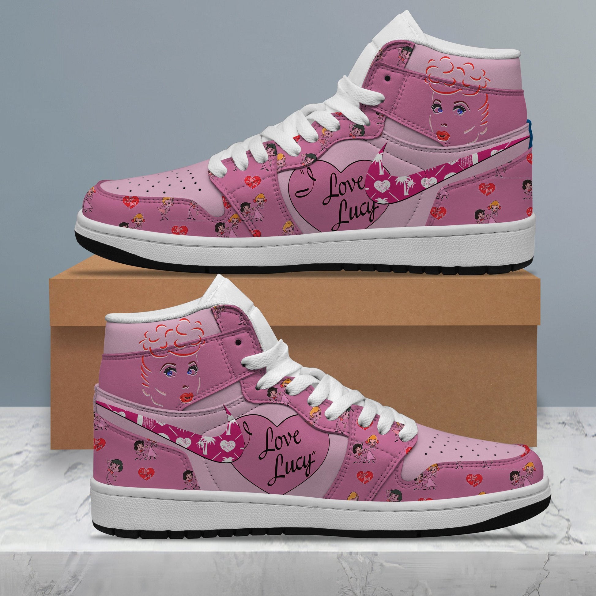 Ideafootwear I Love Lucy AJ1 High Sneakers Shoes For Men And Women 1