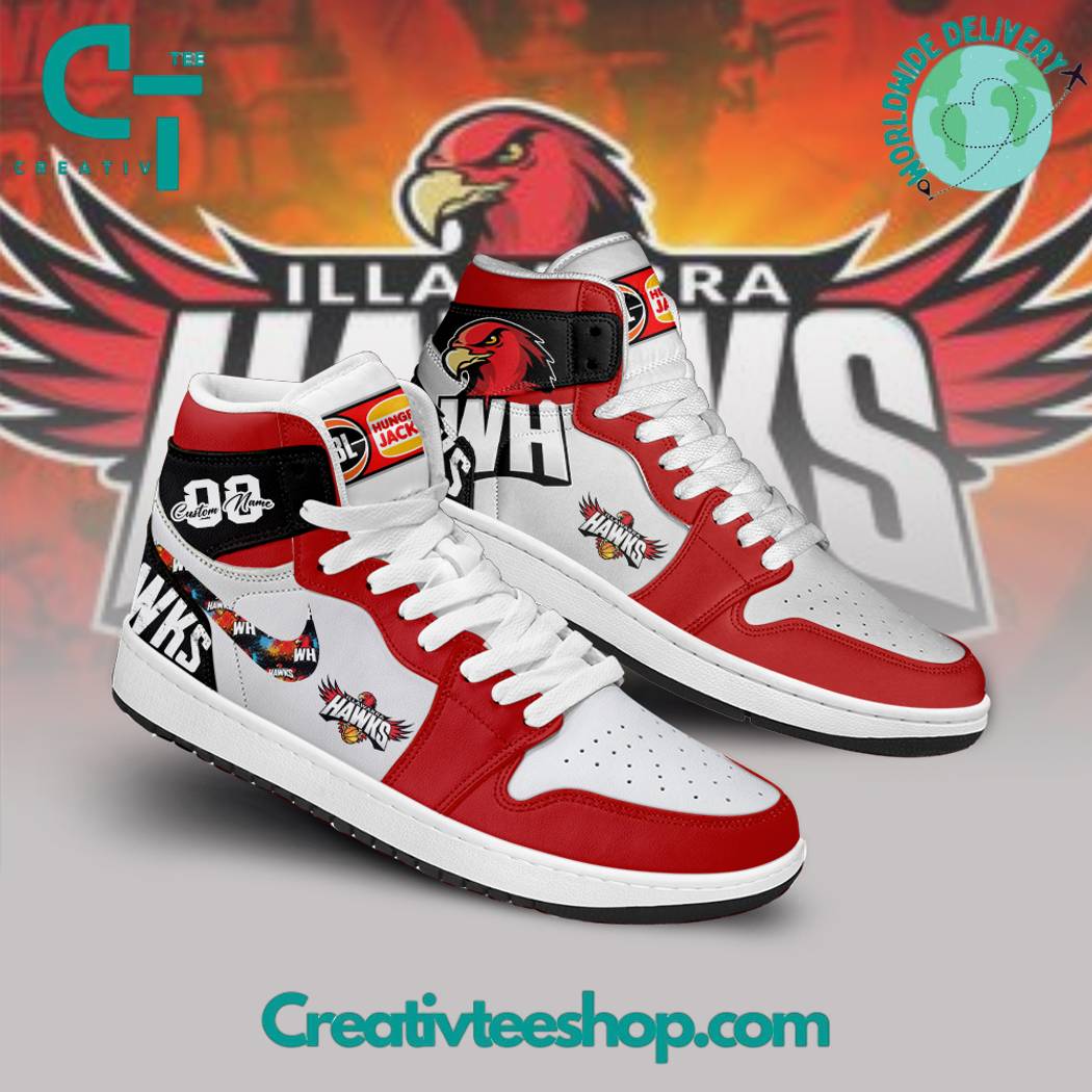 Ideafootwear Illawarra Hawks AJ1 High Sneakers Shoes For Men And Women 1