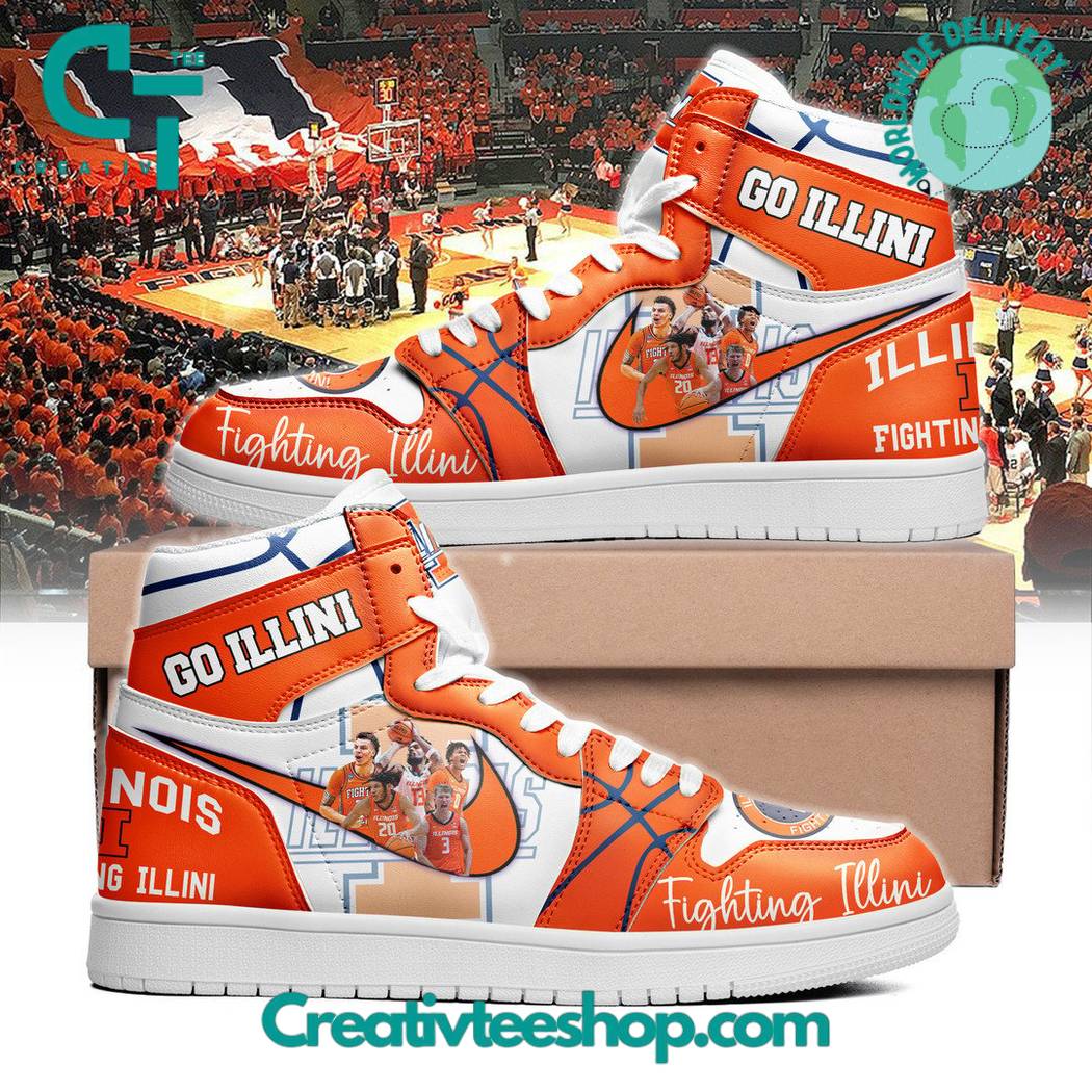 Ideafootwear Illinois Fighting Illini AJ1 High Sneakers Shoes For Men And Women 2