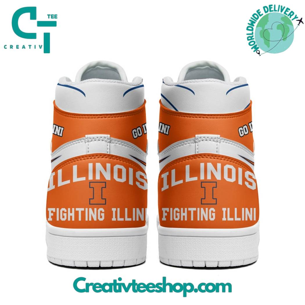 Ideafootwear Illinois Fighting Illini AJ1 High Sneakers Shoes For Men And Women 2