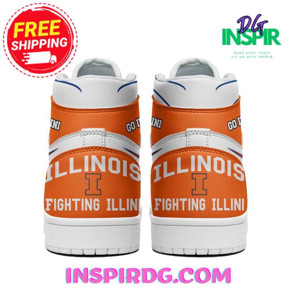 Ideafootwear Illinois Fighting Illini AJ1 High Sneakers Shoes For Men And Women 1