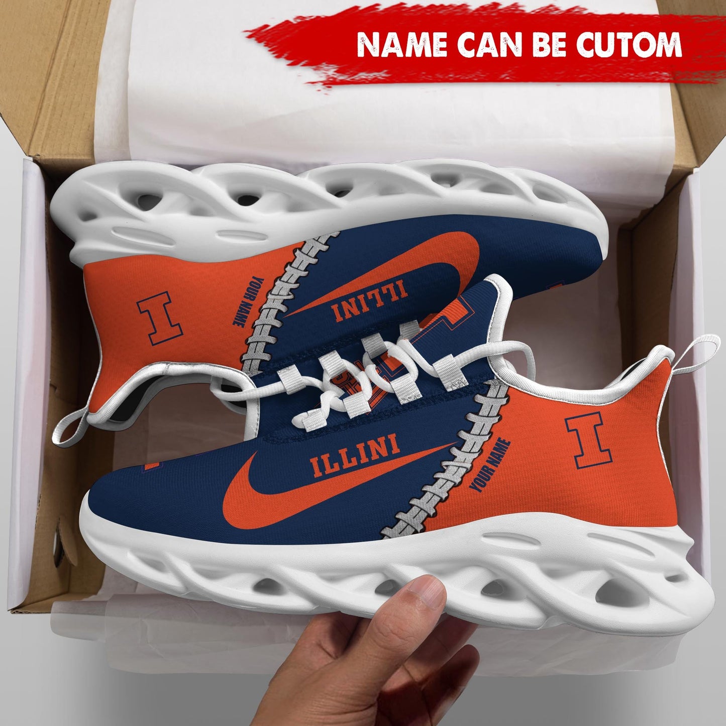 Ideafootwear Illinois Fighting Illini Max Soul Shoes Sneakers For Men And Women 1