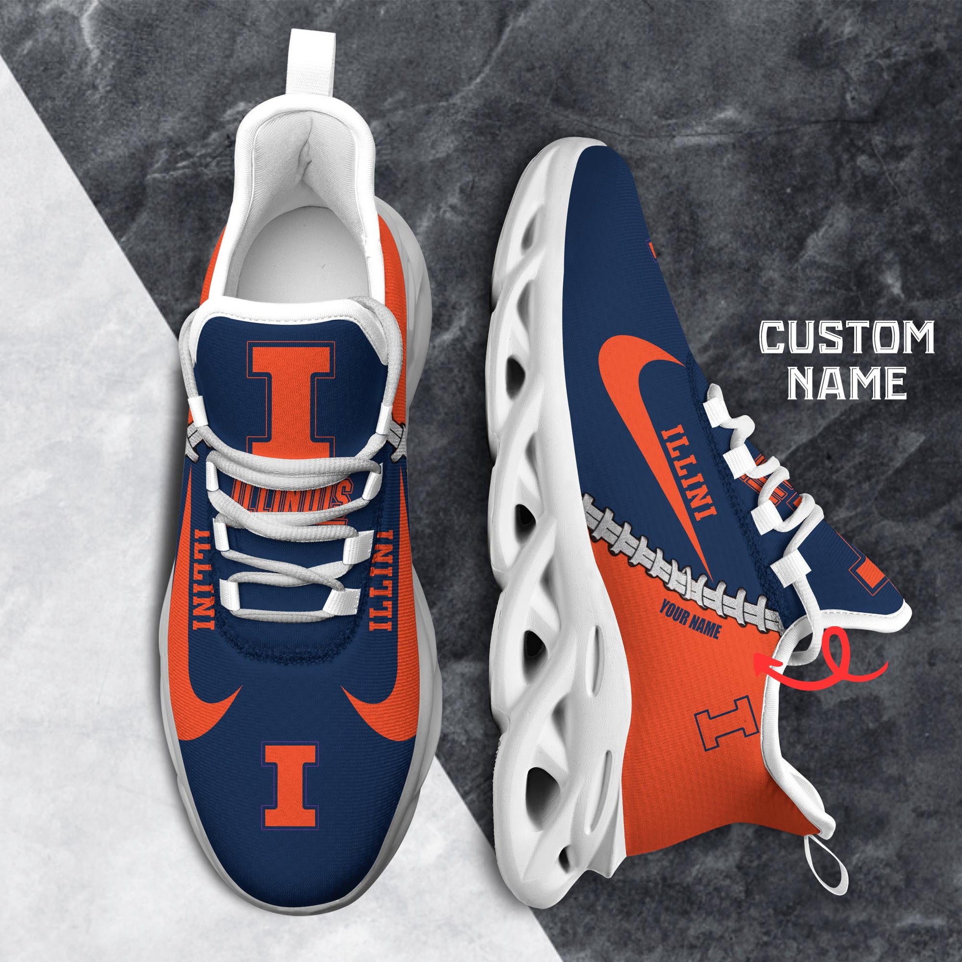 Ideafootwear Illinois Fighting Illini Max Soul Shoes Sneakers For Men And Women 1