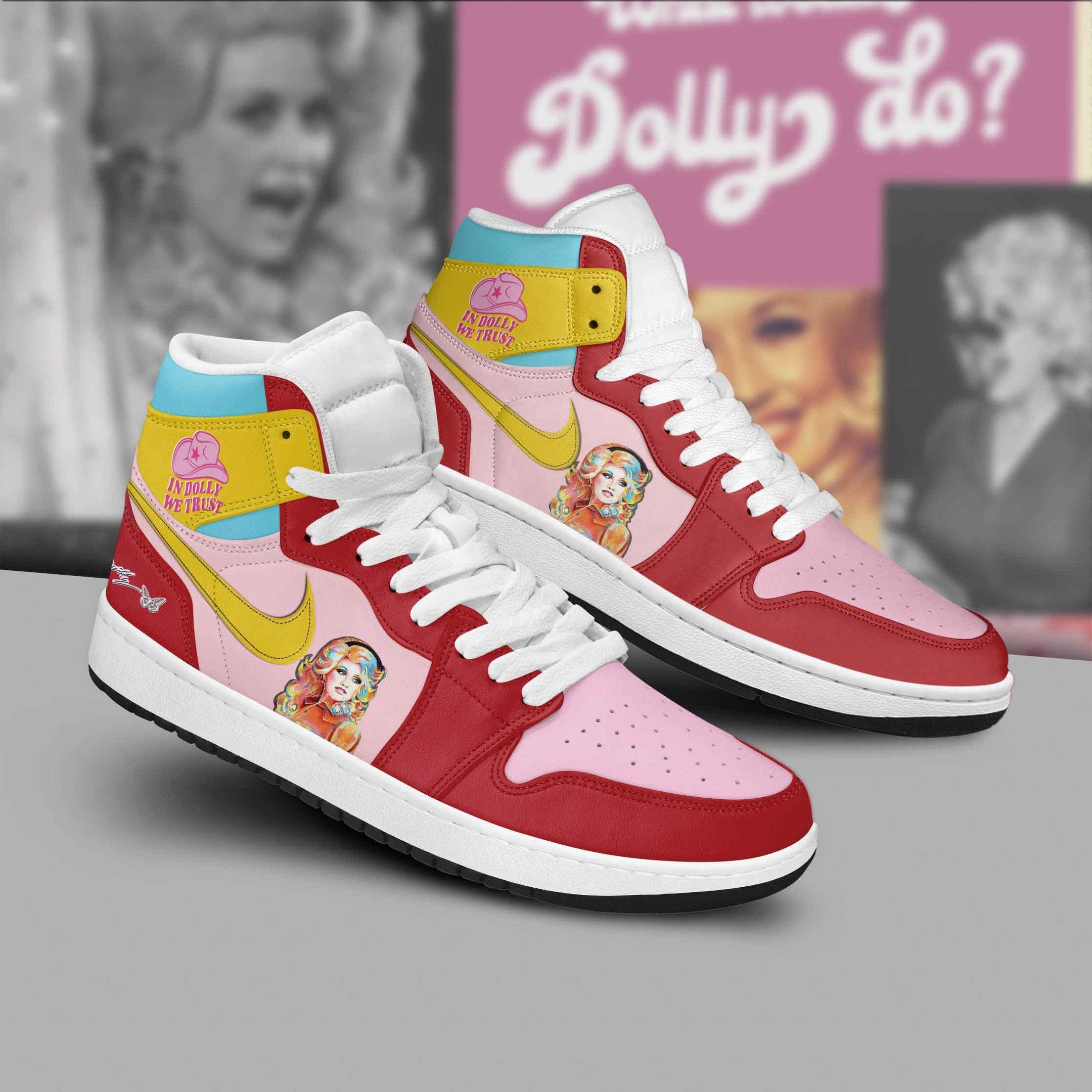 Ideafootwear In Dolly We Trust AJ1 High Sneakers Shoes For Men And Women 2