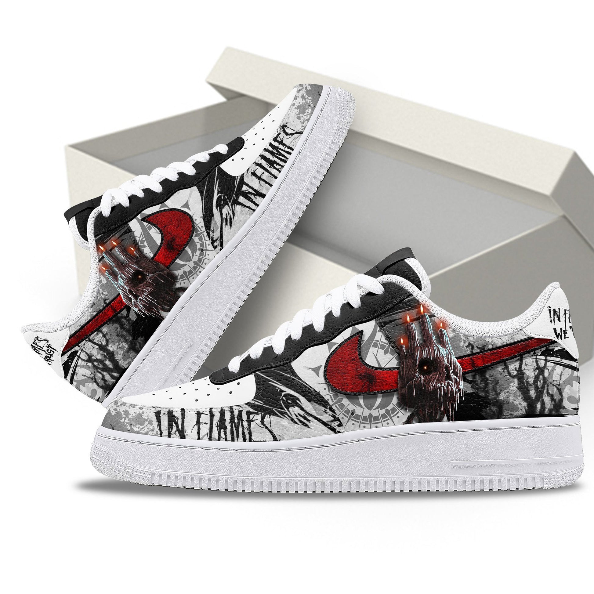 Ideafootwear In Flames Air Low-Top Sneakers Shoes For Men And Women 1